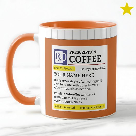 Grappige Apothekersfles met Naam op Koffie Mok