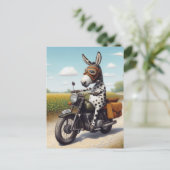 Grappige Appaloosa Mule op een motorfiets Briefkaart (Staand voorkant)