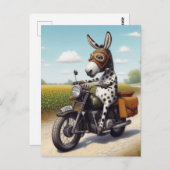 Grappige Appaloosa Mule op een motorfiets Briefkaart (Voorkant / Achterkant)