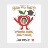 Grappige appel aangepaste foto dankbaar hart slimm sticker (Vel)