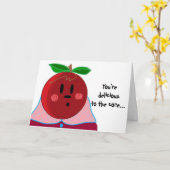 Grappige Appel Dame Verjaardag Kaart (Gele Bloem)