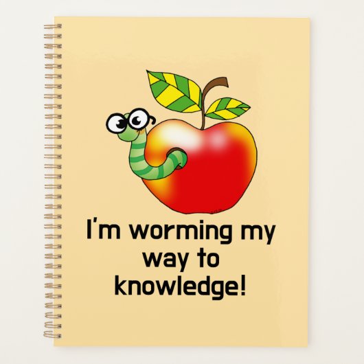 Grappige appel- en wormonderwijs woordspeling kuns planner (Voorkant)