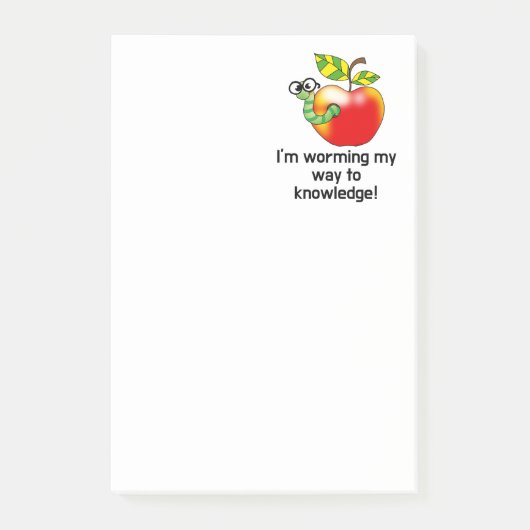 Grappige appel- en wormonderwijs woordspeling kuns post-it® notes (Voorkant)