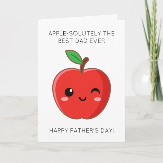 Grappige appel Fruit Pun Vaderdag Kaart (Voorkant)