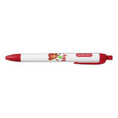 Grappige appels terug naar school zwarte inkt pen (Bodem)