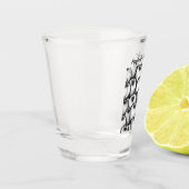 Grappige appels zwarte witte inkt gepersonaliseerd shot glas (Links)