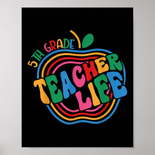 Grappige Apple 5e klas leraar waardering terug naa Poster