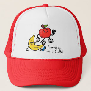 Grappige Apple en Banana Hardlopende Trucker Hoed Pet