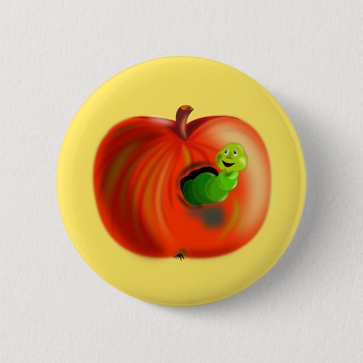 Grappige Apple Knop Ronde Button 5,7 Cm (Voorkant)
