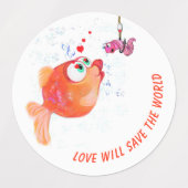 Grappige Apple Worm Labels - Aangepaste tekst (Design 2)