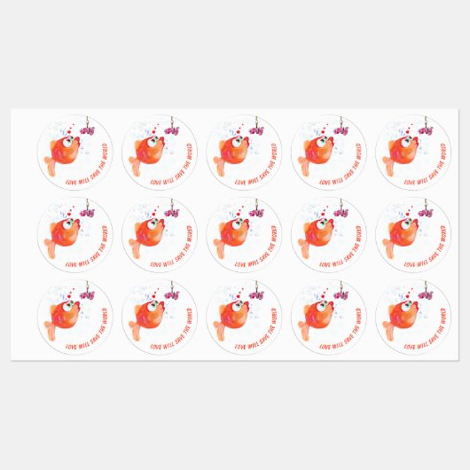 Grappige Apple Worm Labels - Aangepaste tekst (Vel)