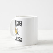 Grappige Apres Ski Instructeur Gratis Bier Drinken Koffiemok (Voorkant links)