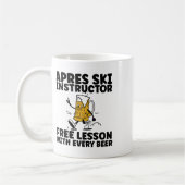 Grappige Apres Ski Instructeur Gratis Bier Drinken Koffiemok (Links)