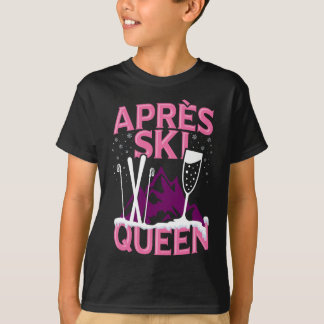 Grappige apres ski koningin skiën wintersport part t-shirt