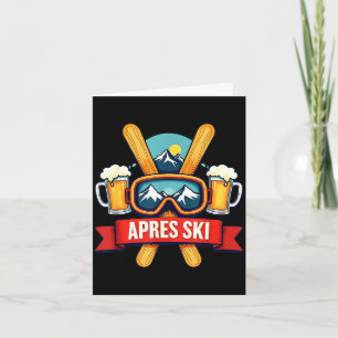 Grappige apres ski retro skisport sneeuw lodge win kaart