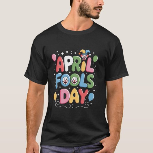 Grappige April Fools Day clown grap voor kinderen T-shirt (Voorkant)