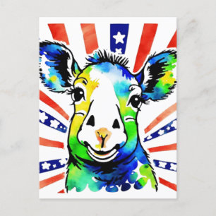 Grappige aquarel kleurrijke schapen briefkaart