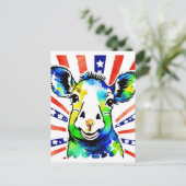 Grappige aquarel kleurrijke schapen briefkaart (Staand voorkant)