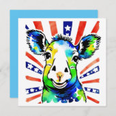 Grappige aquarel kleurrijke schapen kaart (Voorkant / Achterkant)