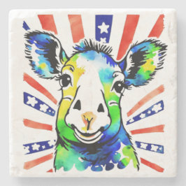 Grappige aquarel kleurrijke schapen stenen onderzetter