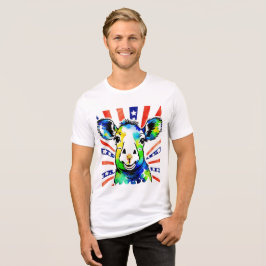 Grappige aquarel kleurrijke schapen Tri-Blend shirt