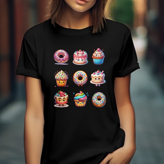 Grappige aquarel voor cupcakes voor bakker Bakkeri T-shirt