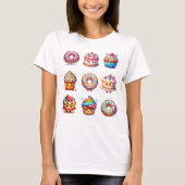 Grappige aquarel voor cupcakes voor bakker Bakkeri T-shirt (Voorkant)