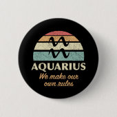 Grappige Aquarius Zodiac regels Ronde Button 5,7 Cm (Voorkant)