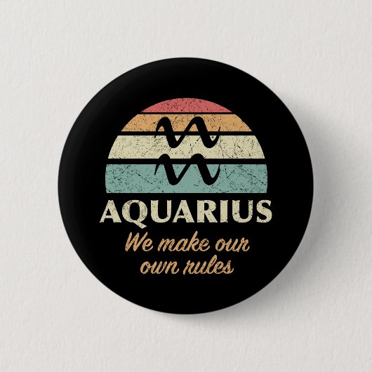 Grappige Aquarius Zodiac regels Ronde Button 5,7 Cm (Voorkant)