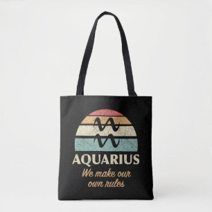 Grappige Aquarius Zodiac regels Tote Bag
