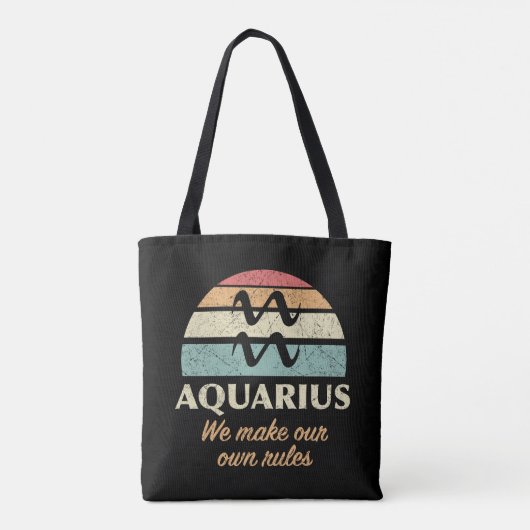 Grappige Aquarius Zodiac regels Tote Bag (Achterkant)