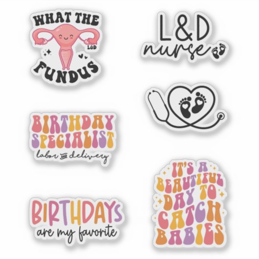 Grappige Arbeid en Levering L & D Nurse Pack Sticker (Voorkant)