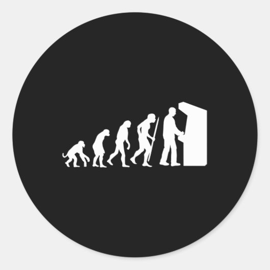 Grappige Arcade Evolution Arcade Old School Video  Ronde Sticker (Voorkant)