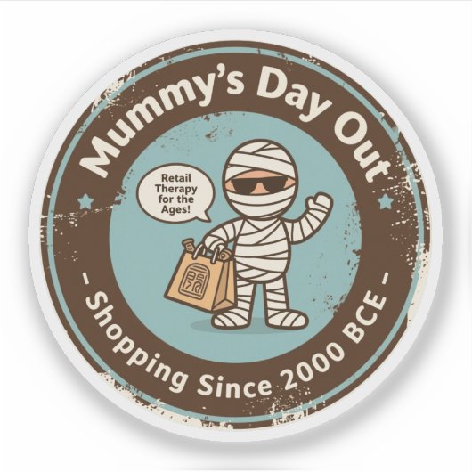 Grappige Archeologie Shopping Humor Sticker (Voorkant)