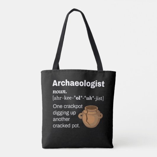 Grappige Archeologist Definitie Gebarsten Pot Tote Bag (Achterkant)
