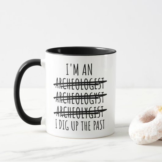 Grappige archeoloog  mok (Met donut)
