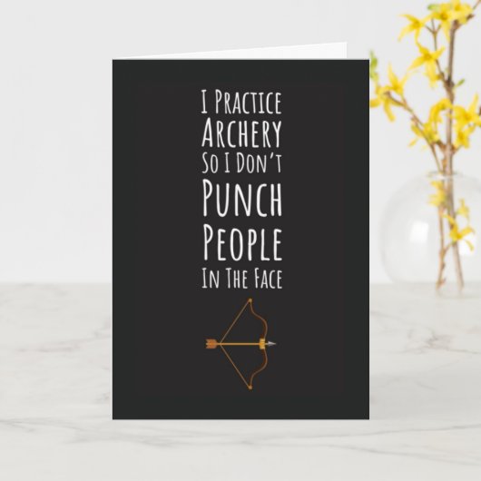 Grappige Archer Kaarten Boog En Pijl Boogschieten  (Gele Bloem)