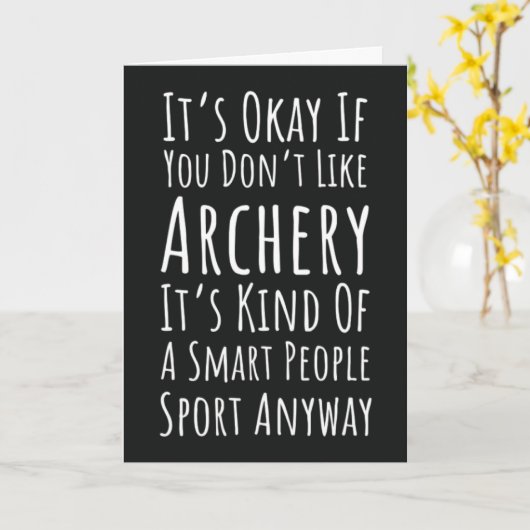 Grappige Archer Kaarten Boogschieten Boog En Pijl  (Gele Bloem)