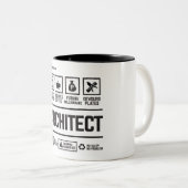 Grappige Architect Handling Informatie Tweekleurige Koffiemok (Voorkant rechts)