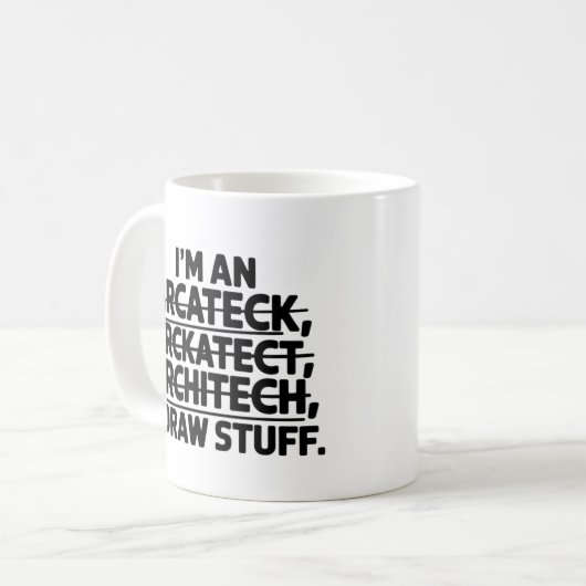 Grappige architectuur cadeau voor mannen en vrouwe koffiemok (Voorkant links)