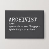 Grappige archivaris-definitie button (Voorkant)