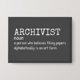 Grappige archivaris-definitie button