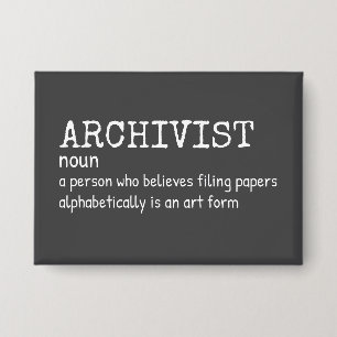 Grappige archivaris-definitie button