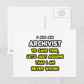 Grappige Archivaris T-shirts en geschenken Briefkaart (Voorkant / Achterkant)