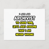 Grappige Archivaris T-shirts en geschenken Briefkaart (Voorkant)