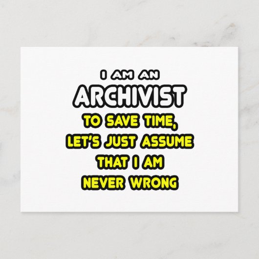 Grappige Archivaris T-shirts en geschenken Briefkaart (Voorkant)