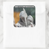 Grappige ARFID Ridder Meme Vierkante Sticker (Tas)