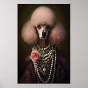 Grappige Aristocratische Poodleprint, Renaissance Poster