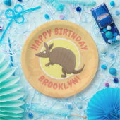 Grappige armadillo gepersonaliseerde cartoon verja papieren bordje (Feest)