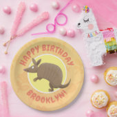 Grappige armadillo gepersonaliseerde cartoon verja papieren bordje (Feest)